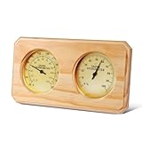 Foxyoo Sauna-Thermometer, Fahrenheits-Hygrometer, Messgerät, 2-in-1-Sauna-Thermostat, Infrarot-Sauna-Zubehör für traditionelle Sauna, Fass-Sauna oder Außensauna, Außen-/Innensauna, ℉/℃ horizontal