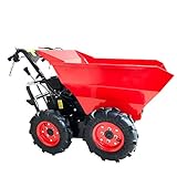 BRAST® Benzin Muldenkipper Mini-Dumper Motor-Schubkarre Dumper Radlader 4,8kw/6,5PS Allradantrieb 300 kg Traglast