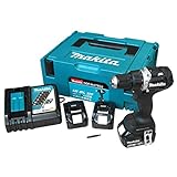 Makita DDF484TB3J Akku-Bohrschrauber 18V in schwarz / 5,0 Ah, 3 Akkus + Ladegerät im MAKPAC