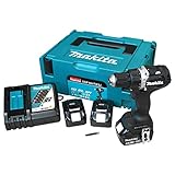 Makita DDF484TB3J Akku-Bohrschrauber 18V in schwarz / 5,0 Ah, 3 Akkus + Ladegerät im MAKPAC