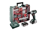 Metabo Akku-Schlagbohrmaschine SB 18 LT Set 18 V - inkl. 2 CAS Li-Ion Akkupacks (18V/2,0 Ah); Ladegerät, Zubehör-Set und Transportkoffer - 602103600