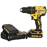 DEWALT Akku-Bohrschrauber (18V, 1.5 Ah, bürstenlos, mit Zwei-Gang-Vollmetallgetriebe, 15 Drehmomentstufen, inkl. zwei Akkus, System-Schnellladegerät und Tstak-Box) DCD777S2T