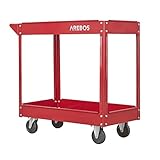Arebos Werkstatt-Rollwagen Montagewagen Werkzeugwagen | Belastbarkeit bis zu 100 kg | 2 Fächer