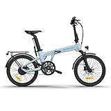 ADO E-Bike Air20Pro, Electric Bikes,BAFANG Bürstenloser Motor,klapprad e-Bike,Riemenantrieb,Dual-Modus-Umschaltung,e Bike 20 Zoll, 2 Gang, ADO Smart APP,3,5-Zoll-IPS-Display,ebike Damen/Herren (Blue)