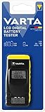 VARTA Batterietester LCD Digital für Batterien, Akkus und Knopfzellen, Testgerät für alle wichtigen Batteriegrößen (AA, AAA, C, D, 9V)