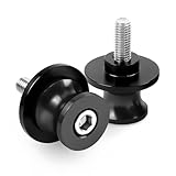 JNNJ 2 Stück Schwingenschutz 8mm Motorrad, Motorrad Cnc Heckständer Schwinge Spool Sliders Stand, Motorrad Cnc Schieberegler Unterstützung Schwingarmspulen(Schwarz)