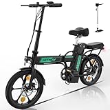 HITWAY Elektrofahrrad E-Bike Faltbare Stadtfahrräder 250W/8,4h/36V Batterie, elektrische Laufleistung kann 35-70 km