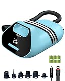 TOPUMP SUP Pumpe Elektrisch Akku TPS300, 7800 mAh 20 PSI Hochdruck Luftpumpe, 110 V AC/12 V DC Schnellladung, Auto-Off für Aufblasbare Stand Up Paddle Boards, Boote, Kajak, Kitesurf…