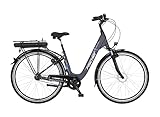 FISCHER E-Bike City, CITA ECU 1401 Elektrofahrrad für Damen und Herren, RH 44 cm, Frontmotor 32 Nm, 36 V Akku, anthrazit matt, 28 Zoll