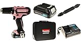 Makita Akku-Schlagbohrschrauber Set HP333DSAP1 Pink 12V, inkl. Transporttasche und Bits