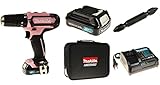 Makita Akku-Schlagbohrschrauber Set HP333DSAP1 Pink 12V, inkl. Transporttasche und Bits