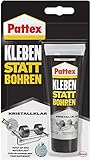 Pattex Kleben statt Bohren Kristallklar, Montagekleber für kristallklare Verklebungen, Baukleber für alle Materialien, Universalkleber für innen & außen, 1x90g