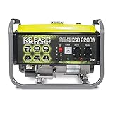 KS BASIC 2200А Stromerzeuger, 5,5 PS 4-Takt Benzinmotor, Aluminium Alternator, Automatischer Spannungsregler (AVR), 2200 Watt, 16A, 230V Generator, für den Heim- und Freizeitbedar