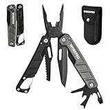 WORKPRO Multifunktionszange 11-in-1 Faltbar Multitool Werkzeug Edelstahl Multifunktionswerkzeug mit Karabiner Spitzzange Kabelschneider Säge Flaschenöffner Schraubendreher für Outdoor mit Tragtasche