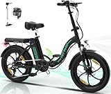 HITWAY E Bike Elektrofahrrad E-Fahrrad 20 Zoll Fat Tire faltbares Elektrofahrrad, 250W/36V/12 Ah Akku, Maximale Laufleistung 35–90 km