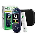 OneTouch Ultra Plus Reflect Blutzucker-Messgerät (mmol/l) I Diabetes-Testset (Zucker-Krankheit) I 1 Blutzucker-Messgerät + 10 Teststreifen + 1 Stechhilfe + 10 Lanzetten Im Etui (inkl. Batterien)