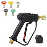 DERASL High Pressure Washer Gun 4000 PSI,M22 14mm for Karcher High-Pressure Hose Quick Connect Connector,5 1/4 inch Quick-Connect Nozzles for Car Washer Cleaning Tool