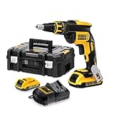 DEWALT Akku-Schnellschrauber (18V, 2Ah, Leerlaufdrehzahl 0-4.400 min-1, 1/4 Zoll Innensechskant, inkl. mag. Bithalter, PH2 Schrauberbit, 2x Akkus, 1x Schnellladegerät, Zubehör, Tstak Box II) DCF620D2