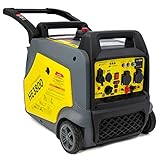 Tonaro Stromgenerator Dual Fuel Inverter - mobiler 4150 Watt Stromerzeuger Benzin LPG Gas Generator mit Fernbedienung - 4 Takt Notstromaggregat mit AVR-System - Parallelbetrieb möglich Schwarz-gelb