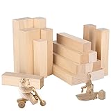 Viesap Linde Carving Blöcke, 16 PCS Natürlich Lindenholz Rohlinge Balsaholz, Handgeschnitztes Holz, DIY Handwerk Kunst Liefert Für Anfänger Kinder Erwachsene Schnitzholz, Natürlicher Massivholzblock