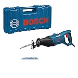 Bosch Professional Säbelsäge GSA 1100 E (Leistung 1100 Watt, inkl. 1x Säbelsägeblatt S 2345 X für Holz, 1x Säbelsägeblatt S 123xF für Metall, Handwerkoffer)