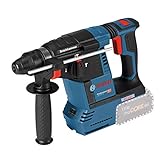 Bosch Professional 18V System Akku Bohrhammer GBH 18V-26 (SDS Plus, Bohr-Ø max: Beton/Stahl/Holz 26/13/30mm, inkl. Zusatzhandgriff, Tiefenanschlag 210mm, Maschinentuch, ohne Akku/ Ladegerät)