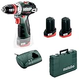 Metabo PowerMaxx BS BL Q Akku-Bohrschrauber 12V (Schrauber mit 2x Akku und Ladegerät in Kunststoffkoffer) # 601749500