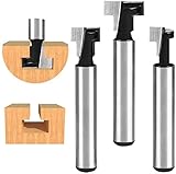 flintronic Fräser Schaft, 3-tlg Fräser Set, Fräser für Oberfräse, Fräsen Werkzeug Set, Nutfräser, 8mm Fräser Schaft Cutter Router,Oberfräse Fräser, t Nut Fräser, Holzbearbeitungswerkzeug Bit