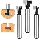 flintronic Fräser Schaft, 3-tlg Fräser Set, Fräser für Oberfräse, Fräsen Werkzeug Set, Nutfräser, 8mm Fräser Schaft Cutter Router,Oberfräse Fräser, t Nut Fräser, Holzbearbeitungswerkzeug Bit