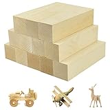 Favengo 12 Stk Schnitzholz Natürlich Lindenholz Rohlinge Balsaholz zum Schnitzen Holzblöcke Unbehandelt Schnitzblock Basswood Carving Blocks für kinder Erwachsene DIY Schnitzen（10*2.5*2.5cm）