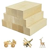 Favengo 12 Stk Schnitzholz Natürlich Lindenholz Rohlinge Balsaholz zum Schnitzen Holzblöcke Unbehandelt Schnitzblock Basswood Carving Blocks für kinder Erwachsene DIY Schnitzen（10*2.5*2.5cm）