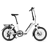 AsVIVA E-Bike Faltrad B13 mit 36V 15,6Ah Li-Ion Akku, extrem kompakt | Deutsche Qualitätsmarke | 20' Klapprad mit 6 Gang Shimano Kettenschaltung, Heckmotor, Scheibenbremsen | weiß