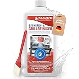 MAXXI CLEAN | Backofen & Grillreiniger - das Original | 1x 750 ml + 1x Pinsel | extra stark & selbstarbeitender Fettlöser | löst Verkrustungen auf Herdplatte, Ofen & Grill