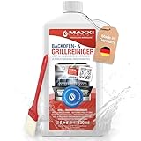 MAXXI CLEAN | Backofen & Grillreiniger - das Original | 1x 750 ml + 1x Pinsel | extra stark & selbstarbeitender Fettlöser | löst Verkrustungen auf Herdplatte, Ofen & Grill