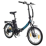 smartEC Camp-20D E-Bike Klapprad 250W Hinterradmotor Li-Ion-Akku 36V/15,6Ah 20 Zoll E-Klapprad E-Faltrad Elektrofahrrad Reichweite 100km bis 25 km/h (Schwarz)