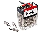 kwb 25 x T20 Bits Spender-Box - 25 mm Länge, Industriequalität ISO 1173 - Geeignet für Torx-Schrauben - Vielseitig einsetzbar