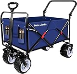 BEAU JARDIN Bollerwagen Faltbar Strandwagen Klappbar 200 KG Handwagen Drehbar Gartenwagen Faltbarer Gartenanhänger Bollerwagen Kinder für Picknick Strand Kinder Kann Tragen Transportwagen