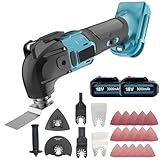 Akku Multifunktionswerkzeug für Makita 18V Akku,Multitool,Oszillierwerkzeug,600W Bürstenlos mit 22 Zubehör,6-Gang 8500-22000RPM,4°Oszillationswinkel,zum Schneiden,Schnitzen,Bohren,Schleifen,Polieren