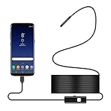 3 in 1 Handy Endoskop, Endoskopkamera mit 2M Schlangenkabel & LED, Megapixel Inspektionskamera, IP67 Wasserdicht Boreskope Kamera, Schlangenkamera für Windows、Android(4.4+)、Mac (Hartes Kabel)