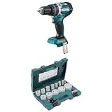 Makita DHP484Z Akku-Schlagbohrschrauber 18V (ohne Akku, ohne Ladegerät) + Lochsägenset universal 16tlg