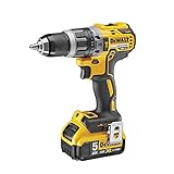 Dewalt 18 Volt Akku Schlagbohrschrauber DCD796P2 (Bürstenloser Motor, 2-Gang Vollmetallgetriebe, max. Drehmoment 70 Nm, 15 Drehmomentstufen, 2x 18 Volt / 5 Ah Li-Ion Akkus und Ladegerät)