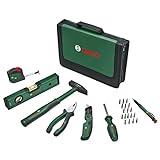 Bosch Universal-Handwerkzeug-Set, 25-teilig (vielseitiges Werkzeug-Set für allgemeine Arbeiten rund ums Haus; Klappmesser; Kombizange; Maßband; Wasserwaage und mehr) - Amazon Edition