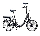 GermanXia Mobilemaster Light E-Bike 20 Zoll E-Faltrad Klapprad 19kg 36V 80km (Schwarz mit Bewegungssensor)