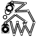 Aweohtle Winkelschablone,Fliesen Werkzeug Template Tool Multi Winkelmesser 12 sides Alulegierung Messwerkzeug Treppenlehre für Tischler Fliesenleger Fliesenschablone mit Positionierungslöchern