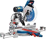 Bosch Professional Kappsäge Gehrungssäge GCM 12 GDL (2000 Watt, inkl. Doppellinienlaser, Kreissägeblatt, Spannzange, Sägeblattdurchmesser: 305mm)