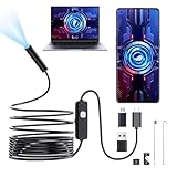 ETENTOUS Endoskopkamera mit Licht, Schlangen inspektionskameras für 10M Kabel halbsteifes Kabel Rohrkamera, 7.9MM Typ C Endoskopkamera Handy und 6 LED, USB Endoskop Kamera für Android-Handy, Tablet