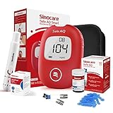 sinocare Blutzuckermessgerät, mg/dL, blutzuckermessgerät set mit teststreifen x25, Selbsttest Diabetes-Set, Portable für Reise(Safe AQ smart)