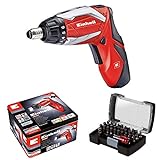 Einhell Akkuschrauber Set TE-SD 3,6 Li (3,6 V, 1,5 Ah, 3.5 Nm Drehmoment, 2x LED-Licht, inkl. Ladegerät, 32 tlg. Bitset, Aufbewahrungsbox),Rot,inkl. 32 Bits / Geschenkbox