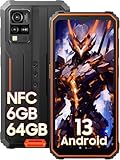 Blackview BV4800 (6GB+64GB/1TB) Outdoor Handy 5180mAh, 6.56' Android 13 Baustellenhandy, 13MP+5MP, Outdoor Smartphone Ohne Vertrag Günstig Dual SIM, NFC/Fingerabdruck/IP68&IP69K/GPS - 2 Jahre Garantie