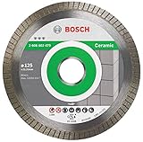 Bosch Professional Diamanttrennscheibe Best for Ceramic Extra-Clean Turbo (Keramik, 125 x 22,23 mm, Zubehör Winkelschleifer)